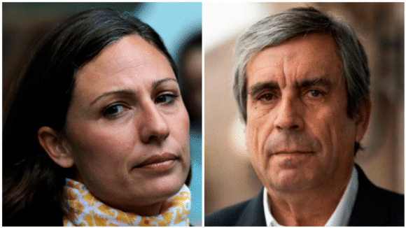 Syndicate leaders Joana Bordalo e Sá of FNAM (left) and Roque da Cunha of SIM