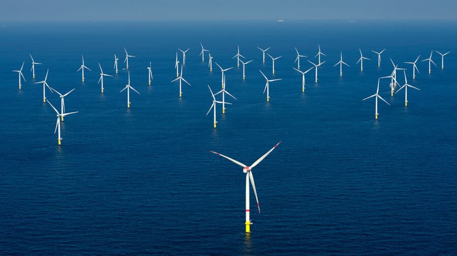 offshore wind farm aerial high angle