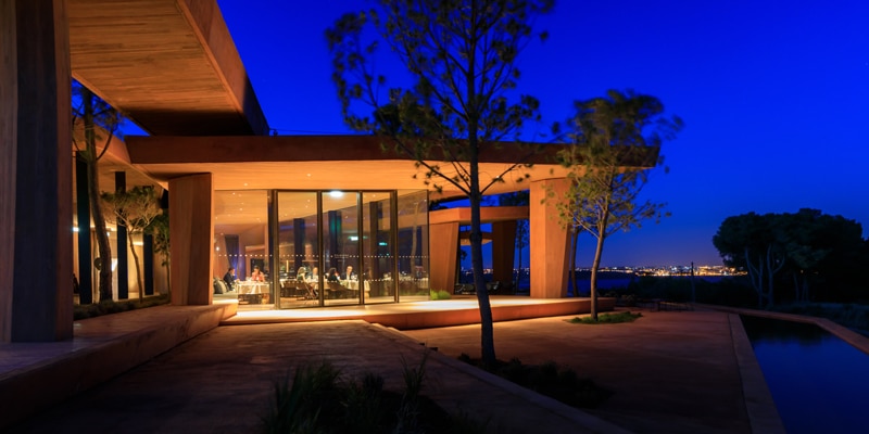 View of the outside of Palmares resort fine dining restaurant AL SUD|