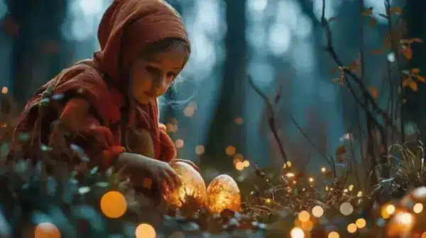 child with Easter egg