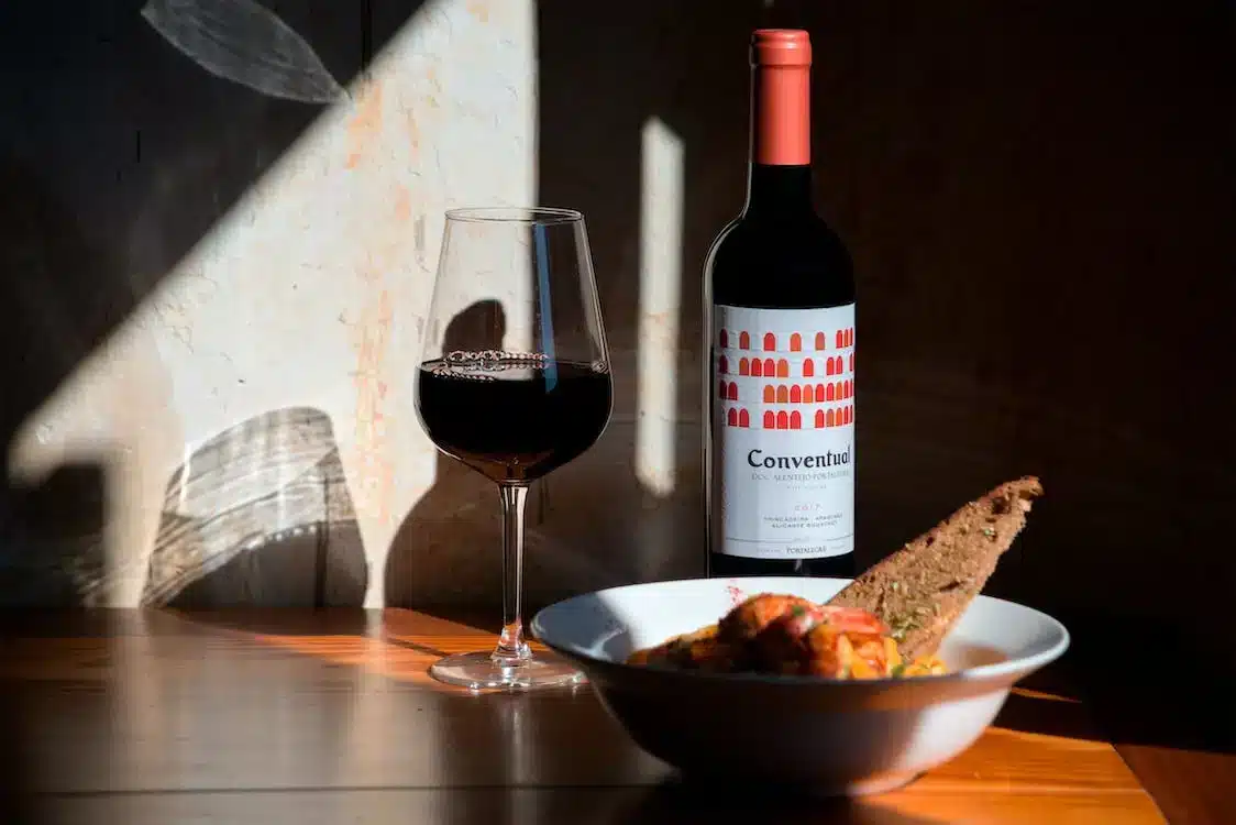 wine bottle and glass