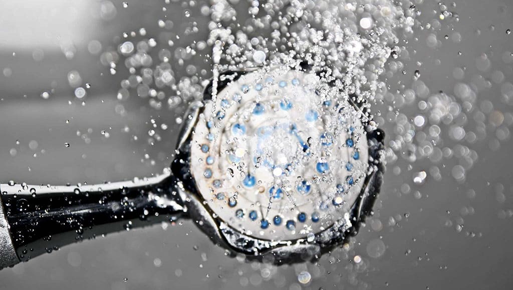 running shower