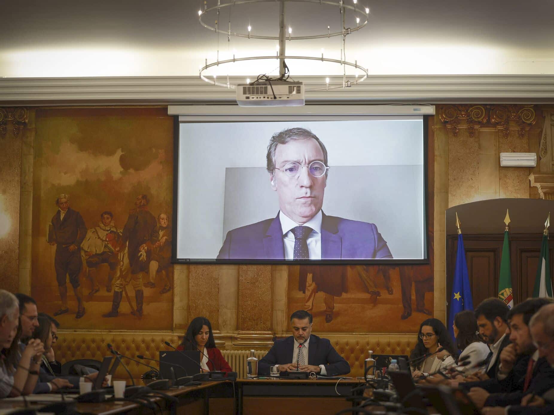 The unedifying spectacle today of a president's son invoking the right to silence in parliament. Image: António Pedro Santos/ Lusa