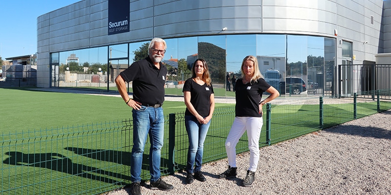 Photo of Securum Self-storage owners, Ulf and Maria Christiansson, outside their new facility in the Algarve's Golden Triangle area|Photo of Securum Self-storage owners, Ulf and Maria Christiansson, inside their new facility in the Algarve's Golden Triangle area