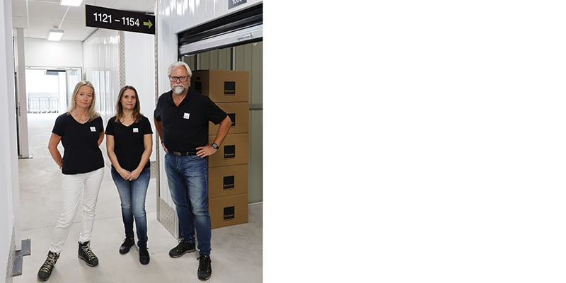 Photo of Securum Self-storage owners, Ulf and Maria Christiansson, inside their new facility in the Algarve's Golden Triangle area