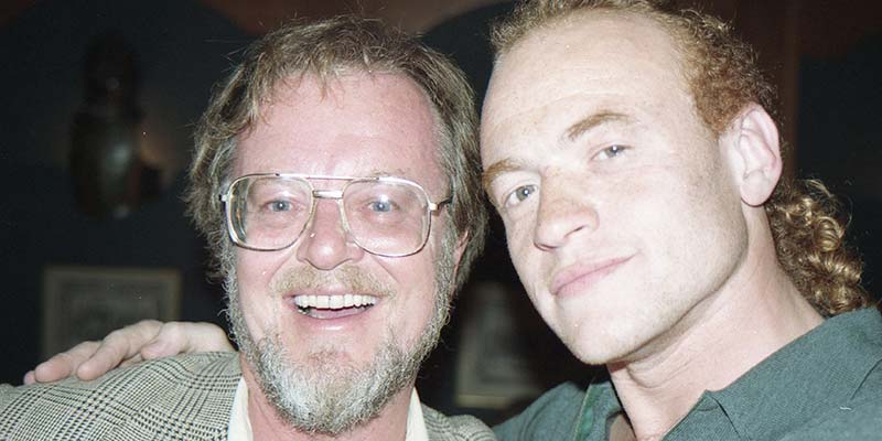 Jason Salkey meeting the author of the Sharpe series, Bernard Cornwell