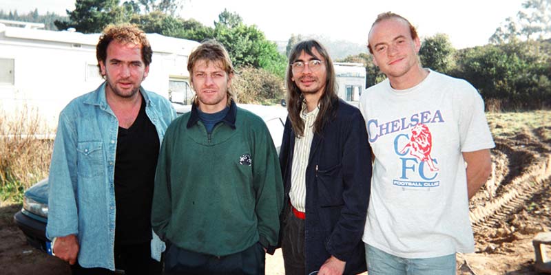 Some of the cast of “Sharpe”, from left: Daragh O’Malley who played Sergeant Harper, Sean Bean (Sharpe), John Tams (Rifleman Daniel Hagman), and Jason Salkey (Rifleman Harris)