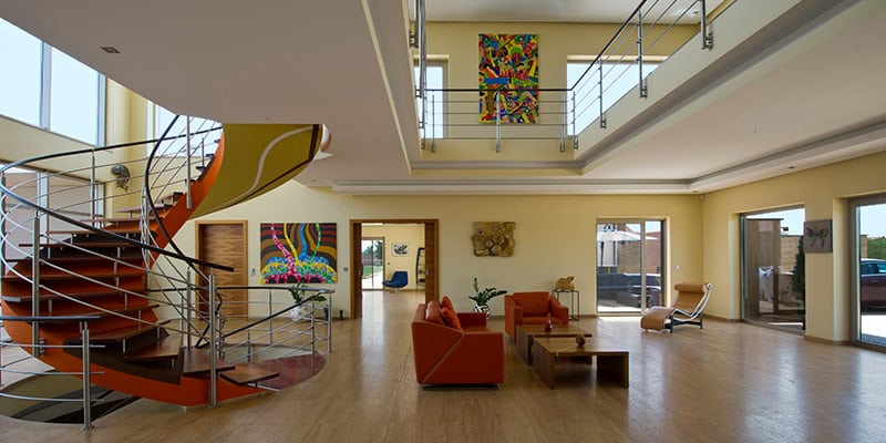 Photo of the inside of one of the living spaces inside Villa Stock estate|Photo of the main building in Villa Stock estate||Photo of the pool at Villa Stock estate|Photo of one of Villa Stock estates living areas|Photo of an exterior area at Villa Stock estate