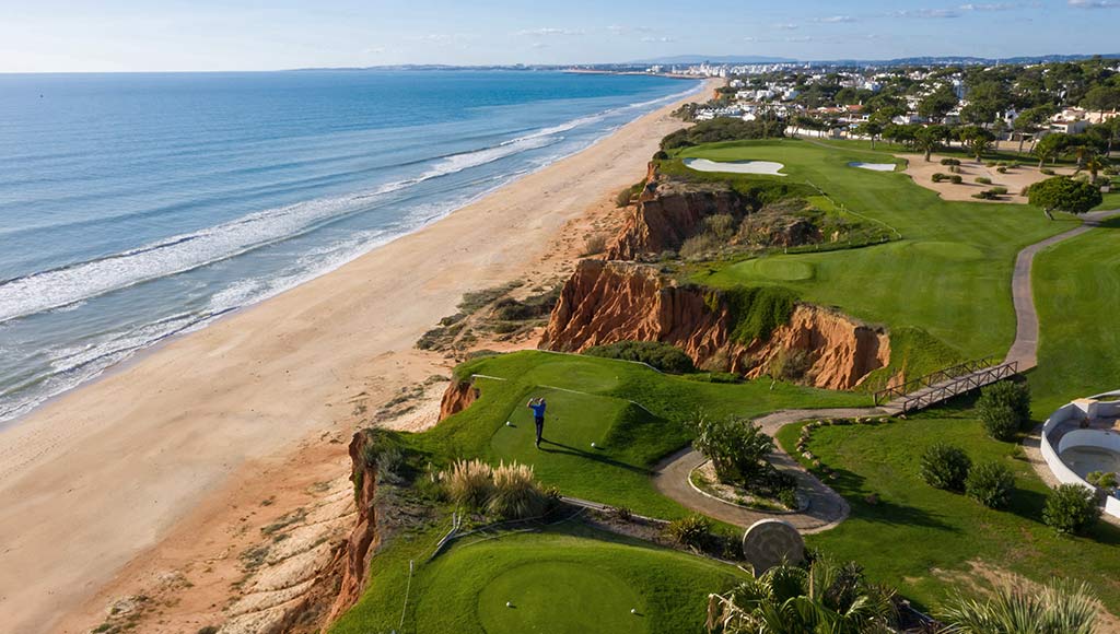 Aerial view of one of Vale do Lobo's most iconic golf course hole