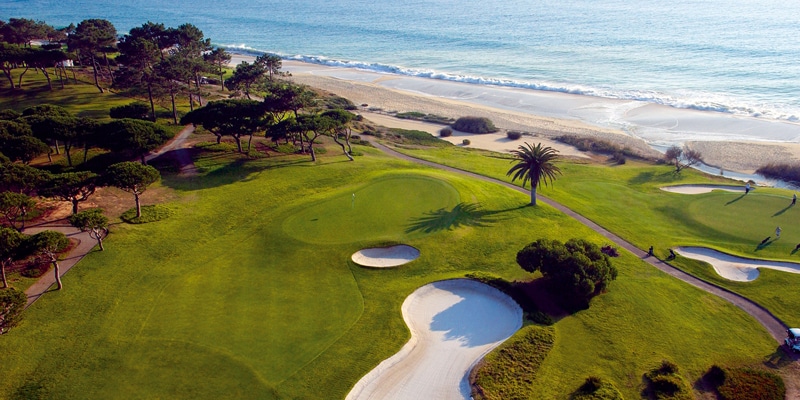 Aerial view of one of Vale do Lobo's golf courses who has been feeling a rise in real estate investment throughout 2020 and 2021