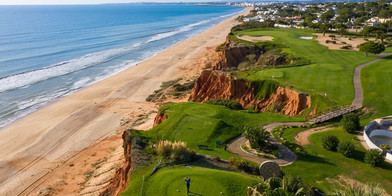 Aerial view of part of one of Vale do Lobo's golf courses, also feeling the rise in real estate investment in the Algarve