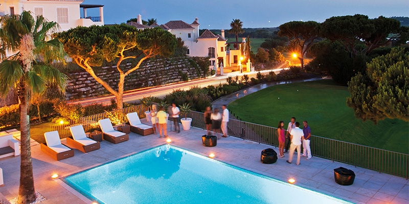 Aerial view of one of the pools at the Vale do Lobo resort