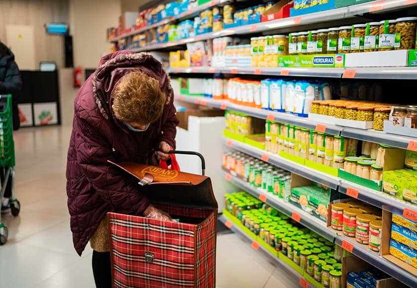 Person food shopping