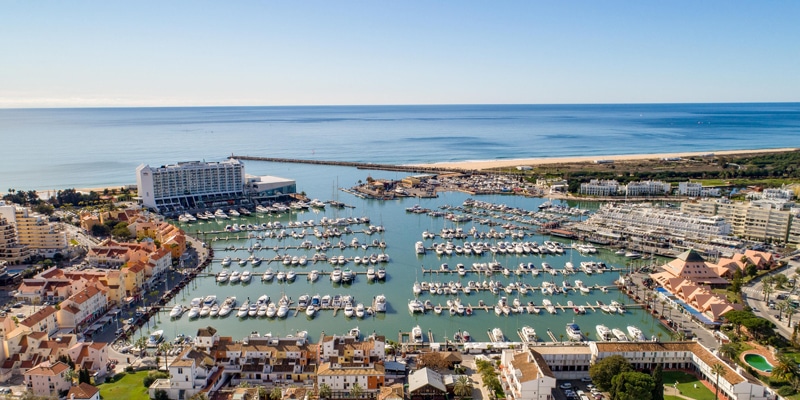 Aerial view of the Vilamoura marina