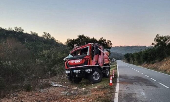 The vehicle that careered out of control, leading to the death of one firefighter and injuries in three others
