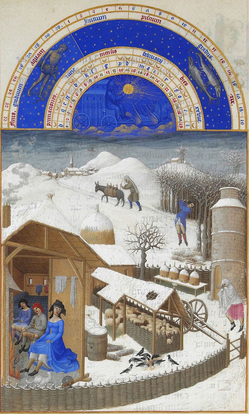 February, from the Très riches heures du Duc de Berry