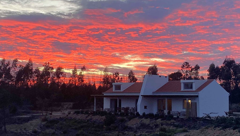 Spectacular sunsets: huge colourful clouds reflecting the last rays of sun above our new villa|Beaches to ourselves: except for the occasional surfer braving the chilly waters|Crisp morning mists: Cold ocean air slips into the valleys before burning off in the morning sun|Beautiful all year round: the traditional summer season in Portugal is extending into autumn and spring and from city to countryside