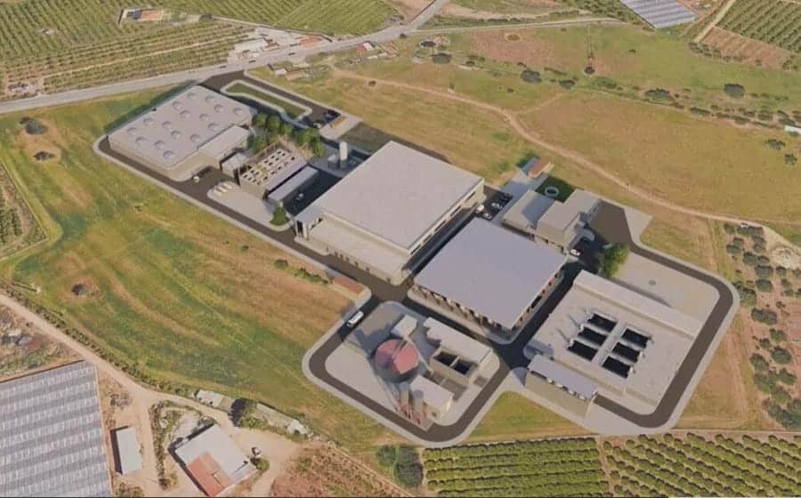 Impression of the plant which, in its first phase, would take in 101,400 cu metres of seawater per day, to chemically treat it to be fit for human consumption