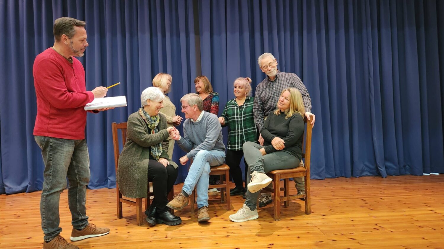 From left: Frank Remiatte, Lisa Vasey with Barry Daley; behind, Val Lefrère with Tracey Christiansen, Maria Jähn, and Trevor Vasey with Angela Theobold