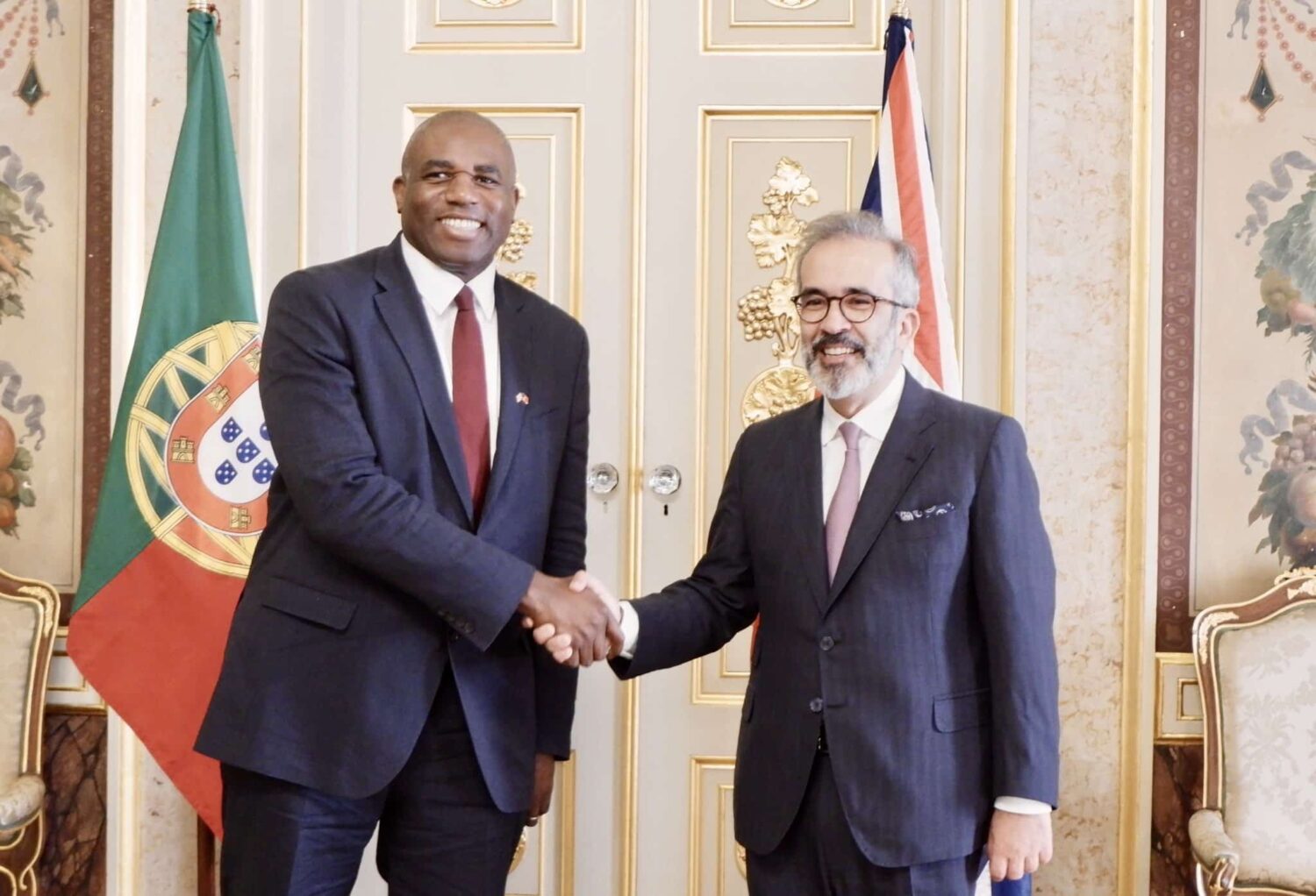 In Lisbon's Palácio das Necessidades, today; David Lammy and Paulo Rangel. Image: negociosestrangeiros.pt