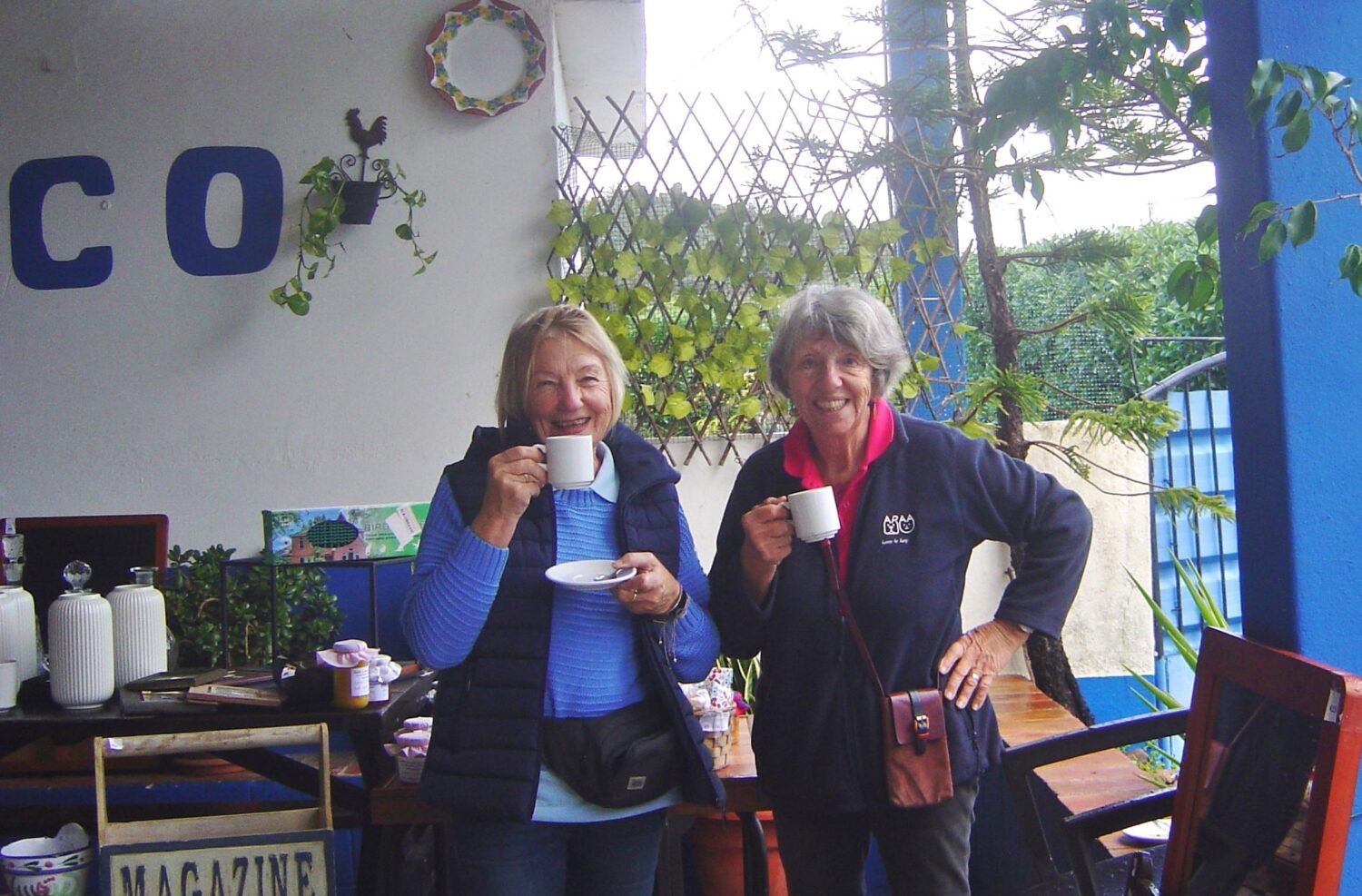 Anita and Jenny enjoying a coffee break