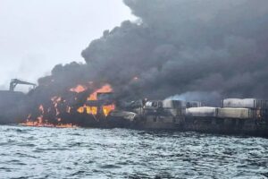 Major incident as Portuguese cargo ship collides with US fuel tanker off English coast