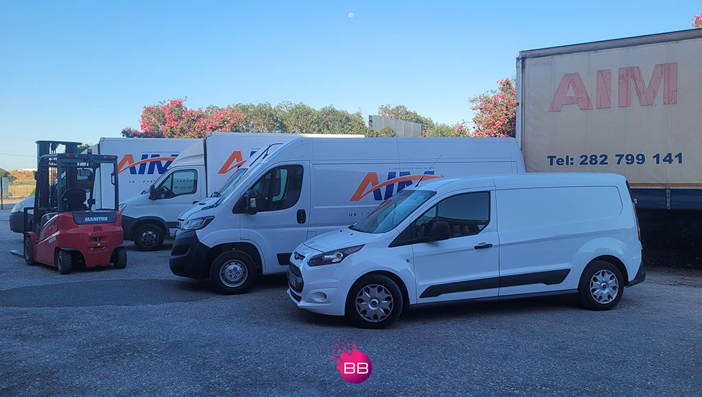 Photo of some of the vehicles used by AIM Removals and Storage