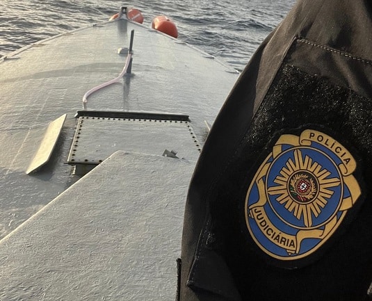 These semi-submersible boats are called 'narco subs' as they travel so low in the water that it is very difficult for technology and even planes to detect them