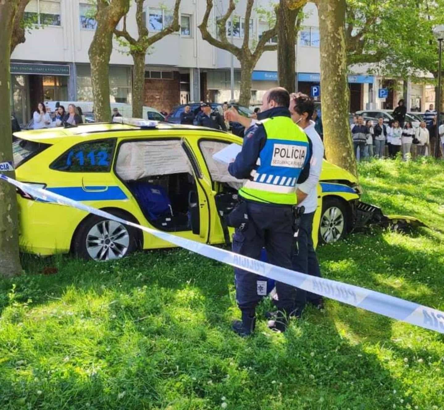 Speeding ambulance crashes, running over two pedestrians