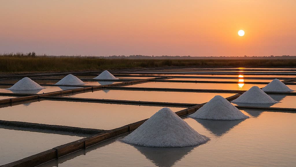 Depiction of salt production in places like Aveiro