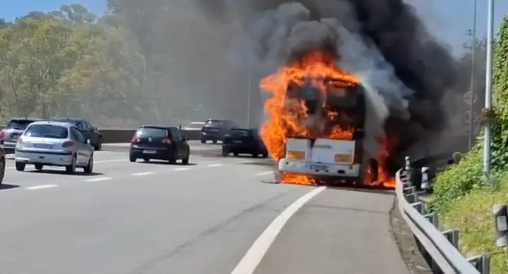 Five teenage pupils injured after bus bursts into flames on A5 motorway
