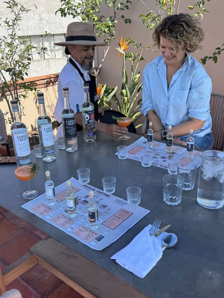 An aperitif before the mezcal tasting
