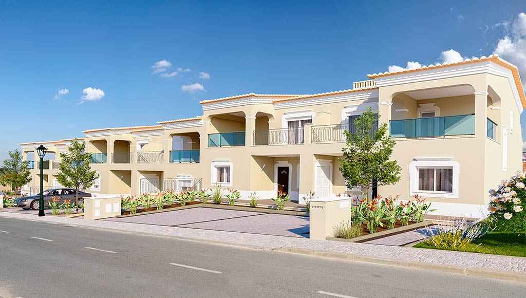 3D-rendered image of some properties at Boavista Golf & Spa resort's Bayview Village