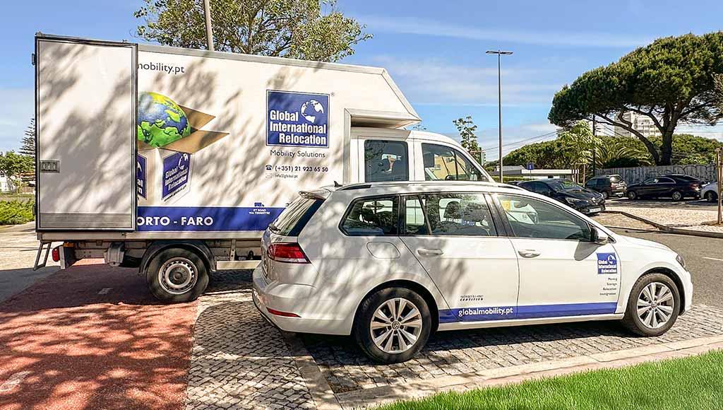 One of Global International Relocation's trucks preparing a client's move to Portugal