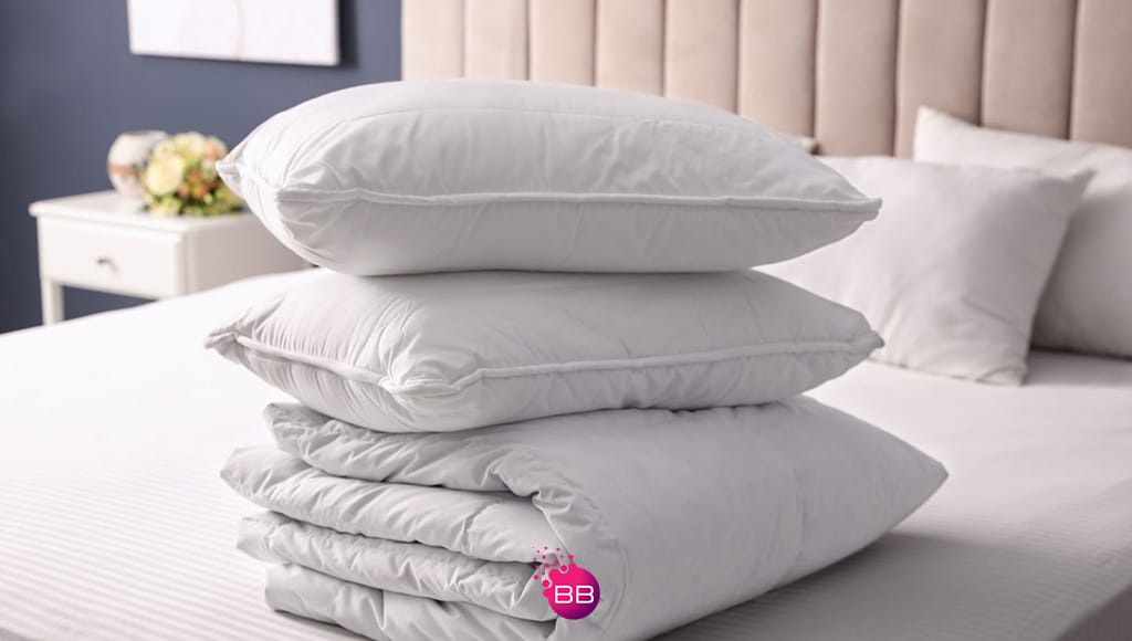 Pillows and linen on a bed