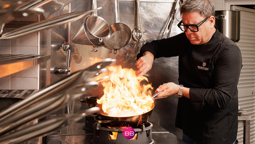 Photo of Chef Louis Pous cooking at El Takoy, one of Vale do Lobo's new dining spaces