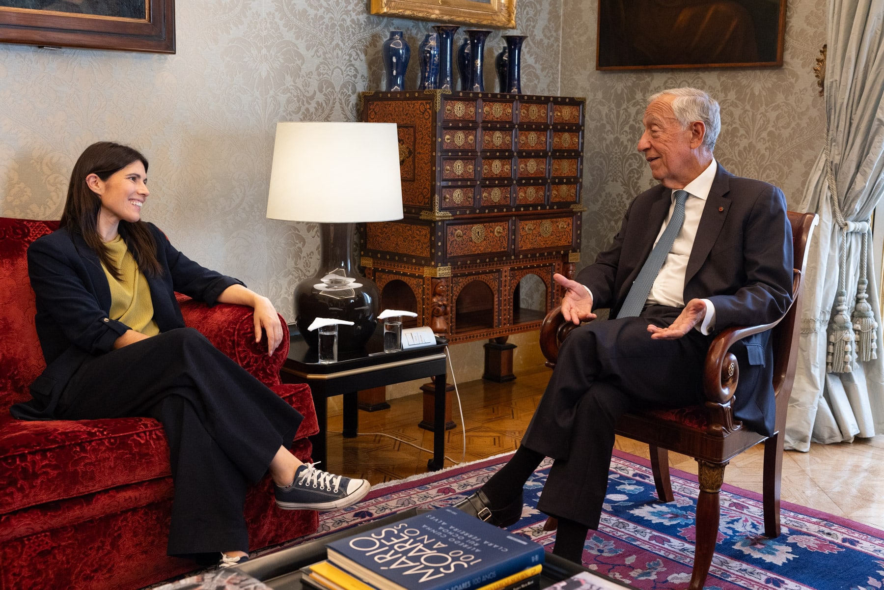 President Marcelo with Mariana Mortágua