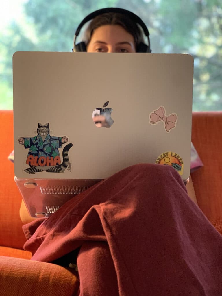 Photo by Thereza Dos Santos - My teen on laptop May 6 2024