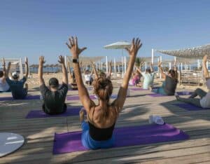 Sunrise fitness and breakfast on the beach