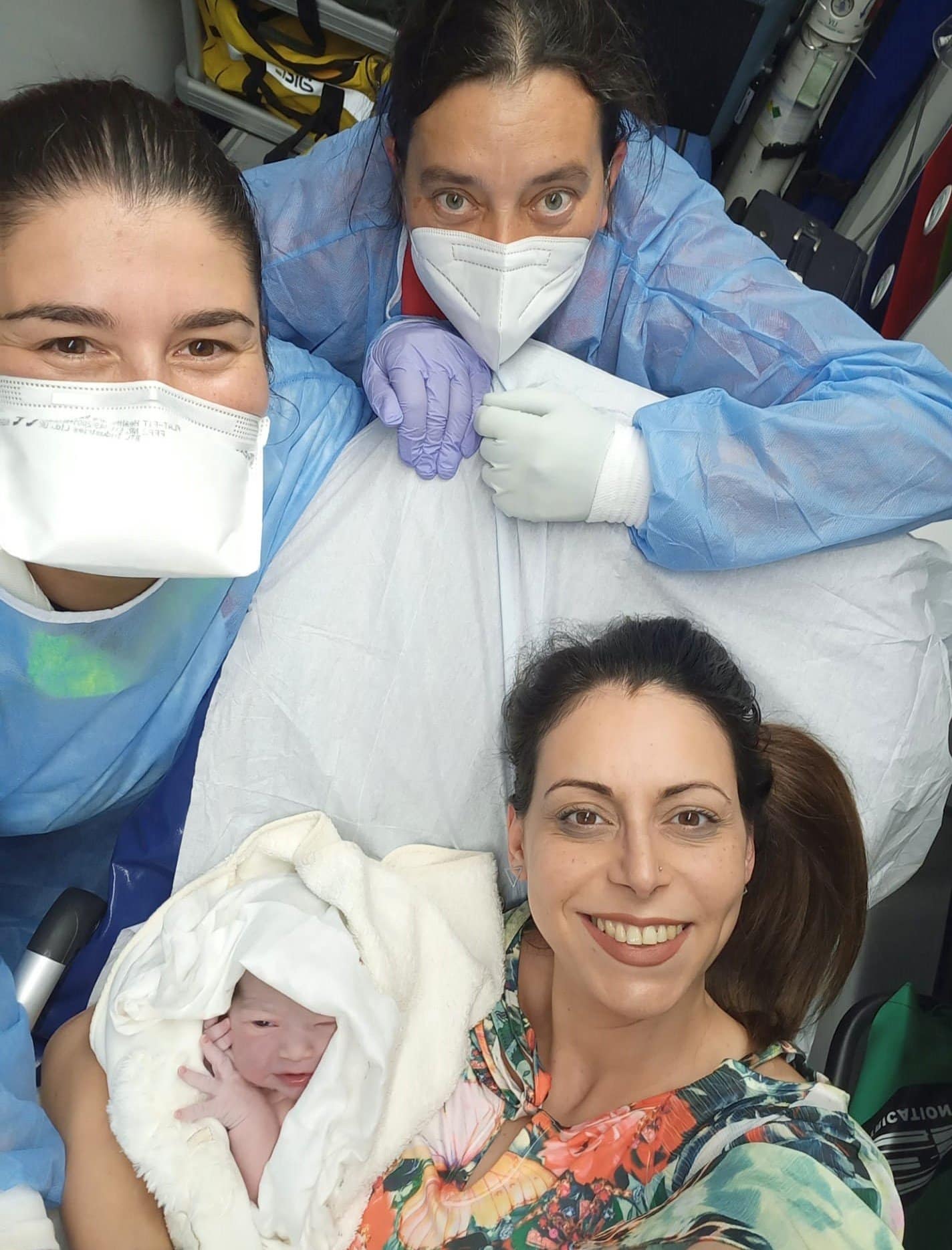 One of this year's ambulance births, as featured by Bombeiros Portugueses on Facebook