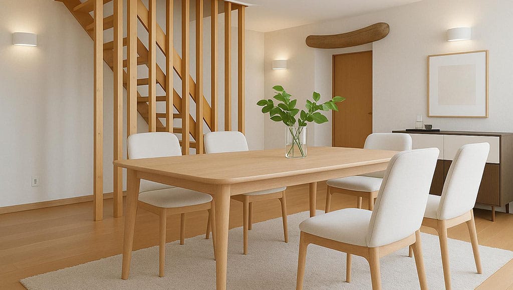 A more modern, light feel inside