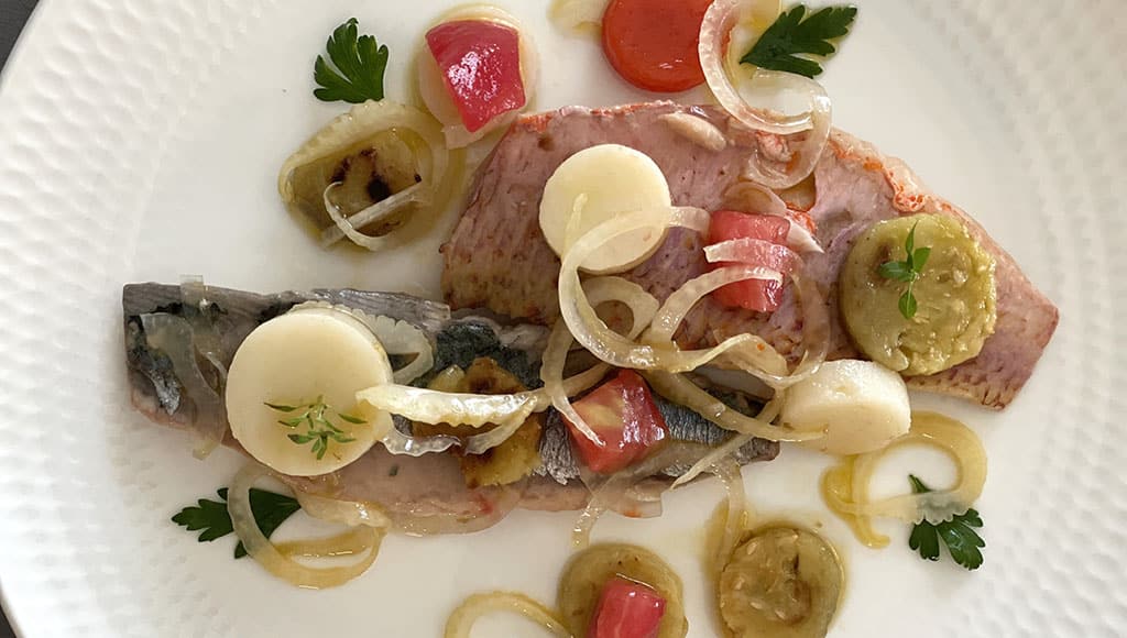 Escabeche of red mullet and mackerel
