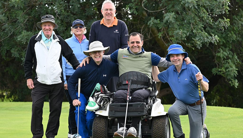 Group at Benamor, volunteer John Scott (left), Fernando second right