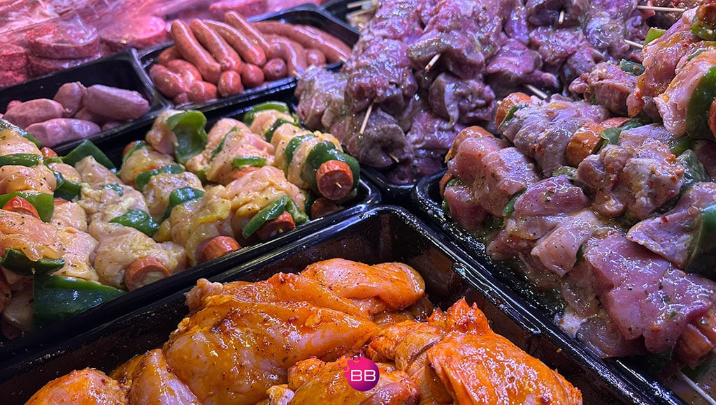 Meats at the brand-new in-house butcher’s counter, Talho Baptista, in Baptista Supermarket