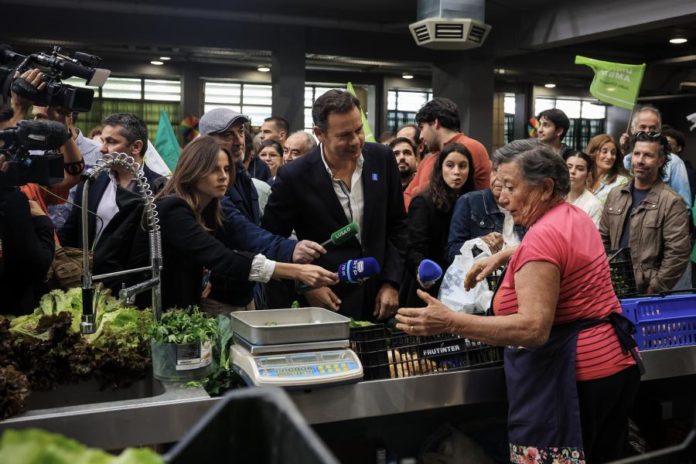 PM Luís Montenegro in São João da Madeira yesterday. Image: José Coelho/ Lusa