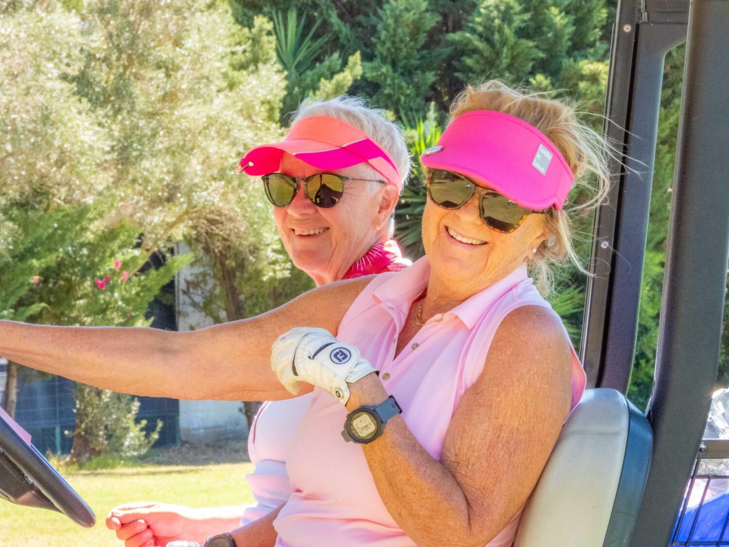 Even pink visors could be seen