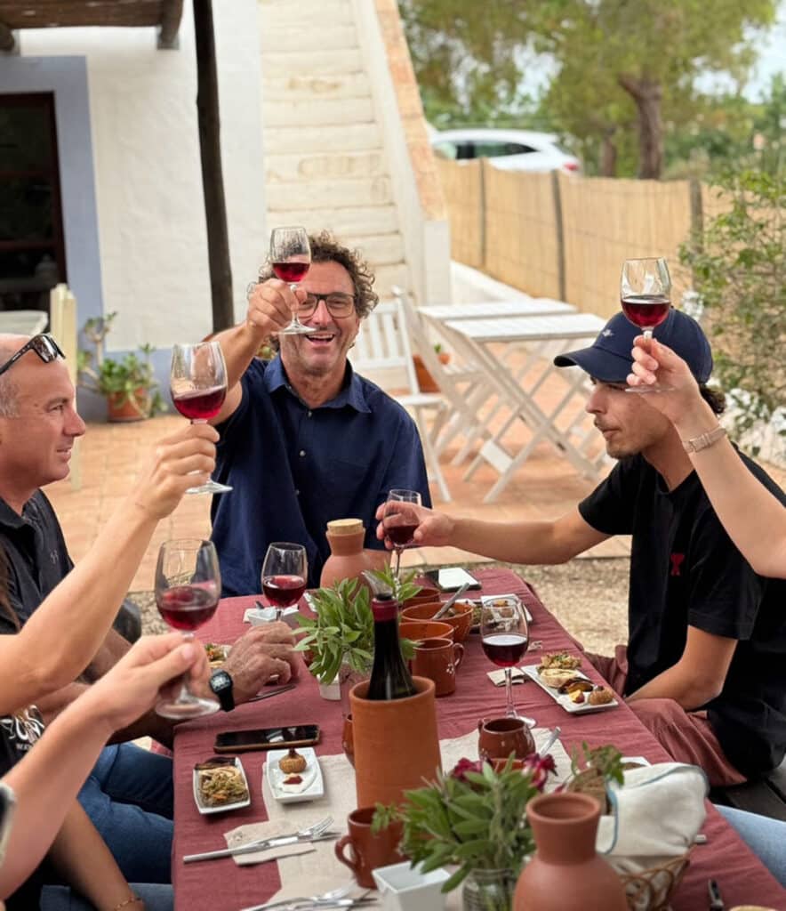 Monte da Casteleja - wine producer Guillaume Leroux pictured centre