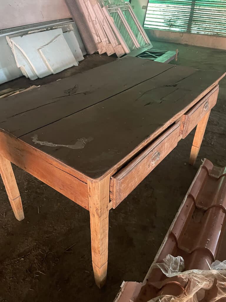 A handmade table from an 1890s farmhouse