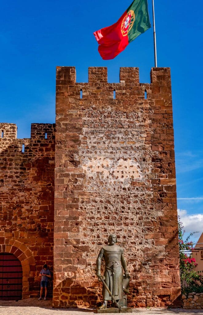 Castle statue of King Sancho I, conquerer of the Moors at Silves