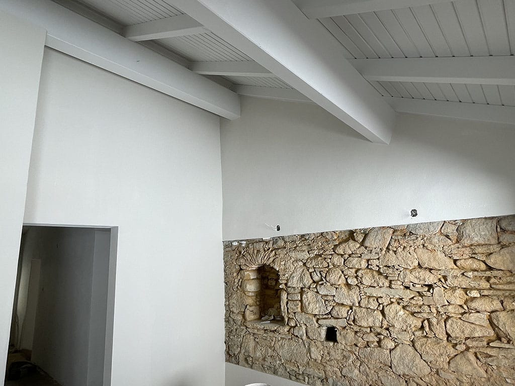 Exposed 16th-century stonework now a feature